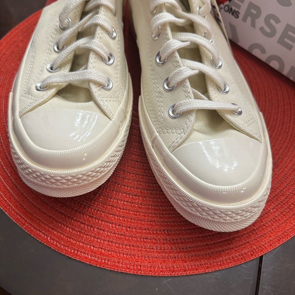 Comme des Garcons PLAY Cream Sneakers